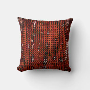 MVB Country Faux Burlap Pattern-Burnt jB Orange Cushion