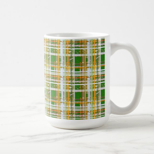 MVB Fall Plaid Green/Orange/Yellow Design Coffee Mug (Right)