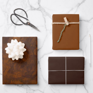 MVB Faux Brown Suede Expresso Coordinate Design Wrapping Paper Sheet