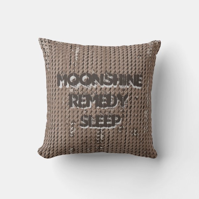 MVB Faux Burlap Throw Pillow-Torn/Taupe-Moonshine Cushion (Front)