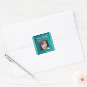 MVB Faux Velvet Teal Customisable Design Square Sticker