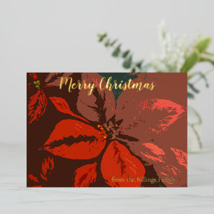 MVB Merry Christmas Traditional Poinsettia Design