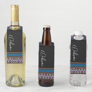 MVB Mexican Monogram Able Accent Border design 1 Bottle Tag