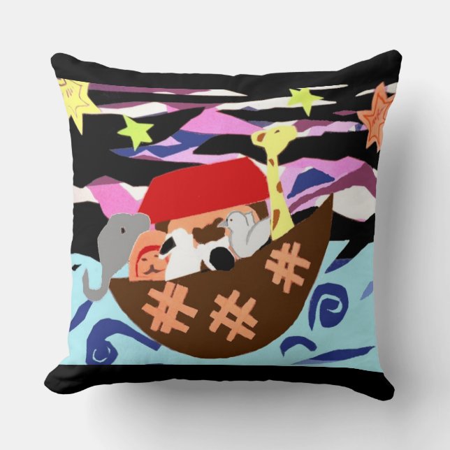 MVB Noah Ark Children's Pillow-Design 1 Cushion (Front)