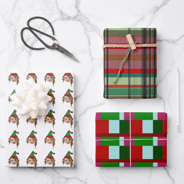 MVB Santa's Elf Hellper design Wrapping Paper Sheet (Front)
