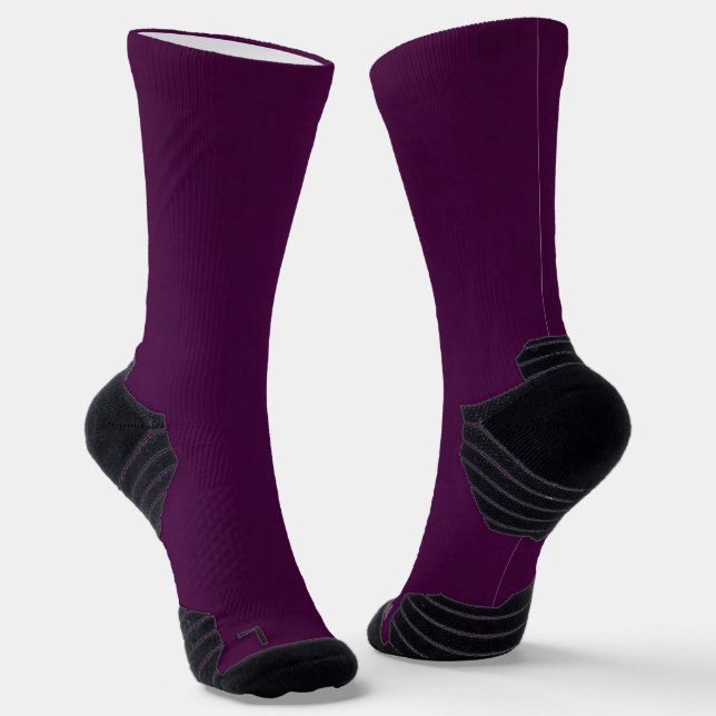MVB Solid Eggplant Colour Design Socks (Angled)