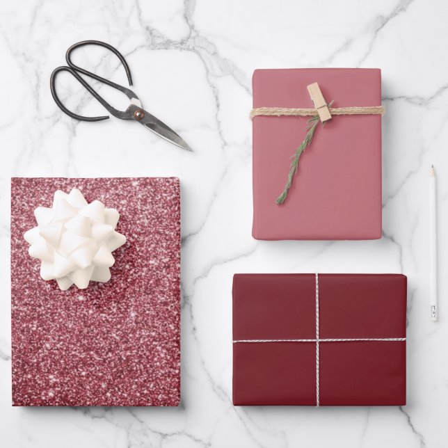 MVB Sparkly Pink Design Wrapping Paper Sheet (Front)