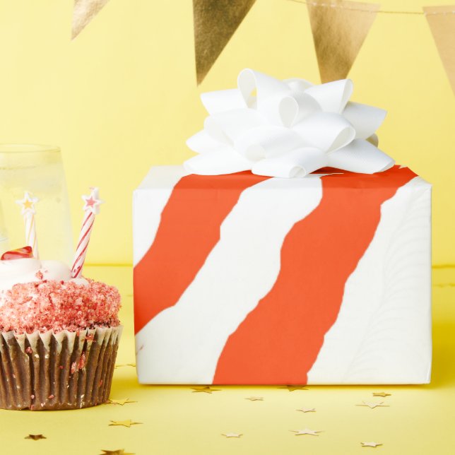 MVB Tiger Stripes Design- Orange & White Wrapping Paper (Birthday Party)