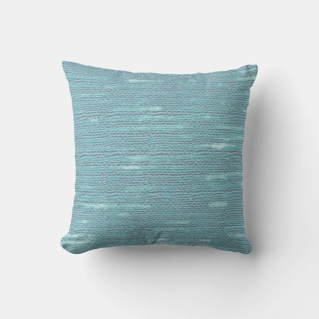 MVB Weathered Washout teal Faux Burlap  Cushion (Front)