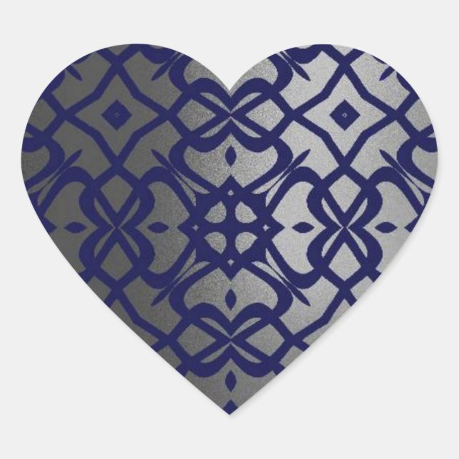 MVB X Lace Pattern Sticker- Blue Grey Heart Sticker (Front)