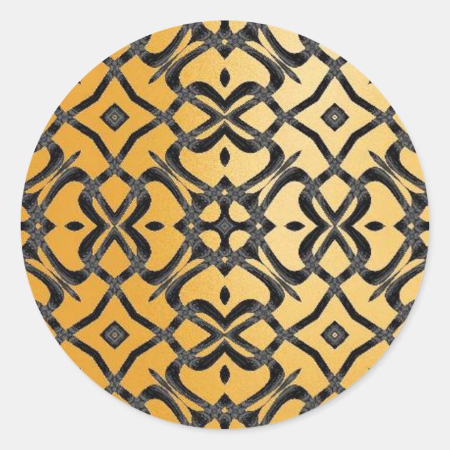 MVB X Lace Pattern Sticker- Cream Yellow Classic Round Sticker (Front)