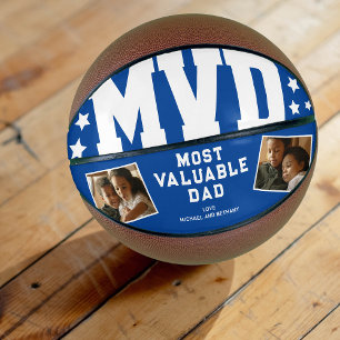 MVD Most Valuable Dad Two Photo Basketball