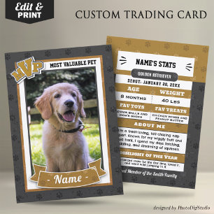 MVP Custom Pet Trading Cards Fun Dog Trading Card