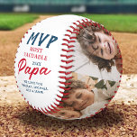 MVP Most Valuable Papa Two Photo Custom Baseball<br><div class="desc">Create your own father's day baseball gift featuring a simple white background,  a 4 photo template for you to replace with your own special memories,  the saying "MVP,  most valuable papa",  the year,  and the childrens names.</div>