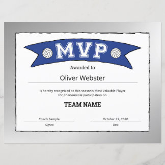 MVP Player MVP Certificates VolleyballCertificates