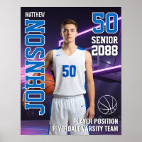MVP Player Portrait Senior Basketball Photo Sports