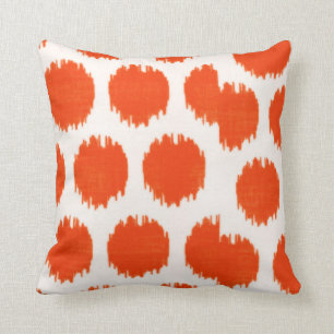 MW Ikat Dots, Orange Sq Cushion
