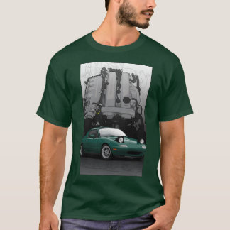 Mx5 Miata NA MK1 illustration with BP18 engine T-Shirt
