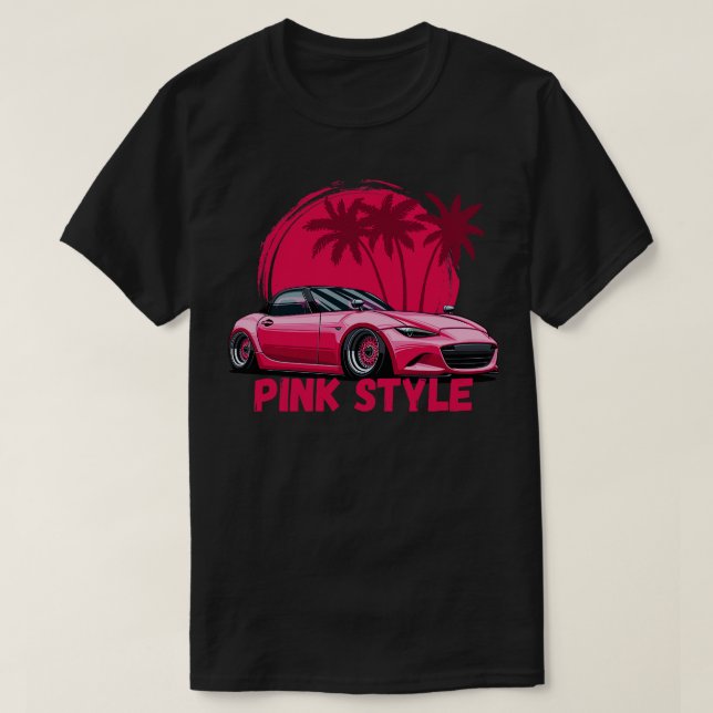 MX5 Miata Pink style T-Shirt (Design Front)