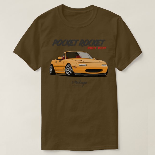 MX5 Miata yellow T-Shirt (Design Front)
