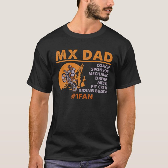 Mx Dad Dirt Bike Father Motocross Daddy T Shirt (Front)