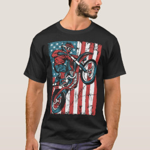 Mx Motocross Us Flag Biker Bike Dirt Biking 4th O T-Shirt