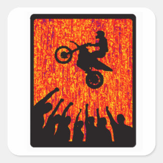 MX RED FLARES SQUARE STICKER