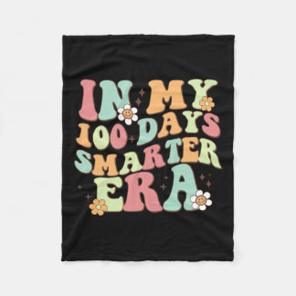 My 100 Days Smarter Era Retro Smile 100th Day Of S Fleece Blanket