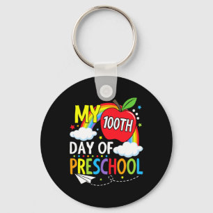 My 100th Day Of Preschool Fun Students Kids Child  Key Ring