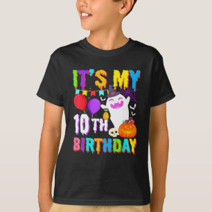 My 10th Birthday Gifts Ghost Pumpkin Halloween Cos T-Shirt