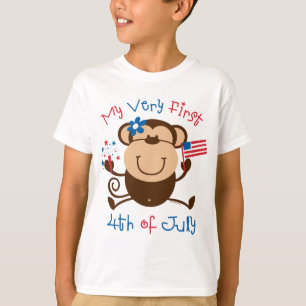 My 1st 4th Girl Monkey Kids T-shirt