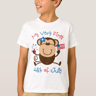 My 1st 4th Girl Monkey Kids T-shirt