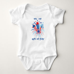 My 1st 4th of July patriotic fireworks T-Shirt Baby Bodysuit
