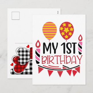 my 1st Birthday 2026 Holiday Postcard