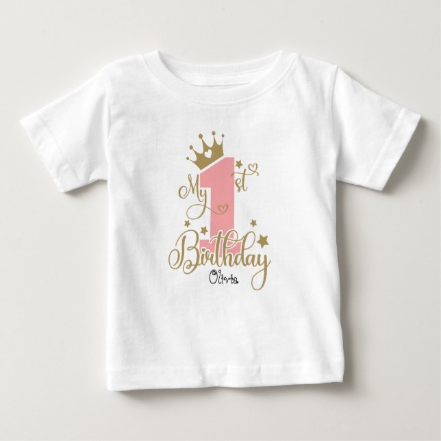 My 1st Birthday Baby Girl Bodysuit (Front)