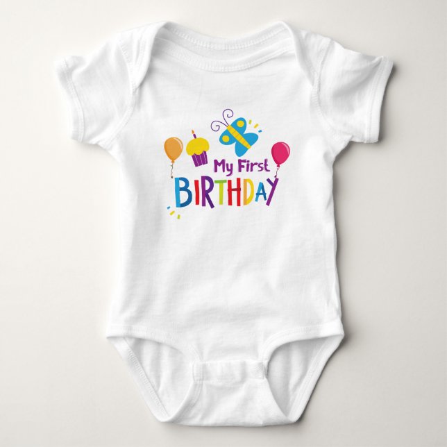 My 1st Birthday Cake Smash Photoshoot Sibia Palace Baby Bodysuit (Front)
