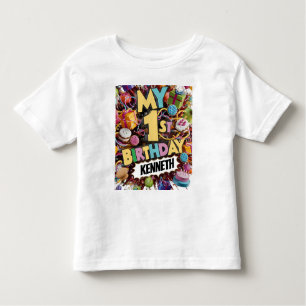My 1st Birthday Cookies Cake And Balloons Toddler T-Shirt
