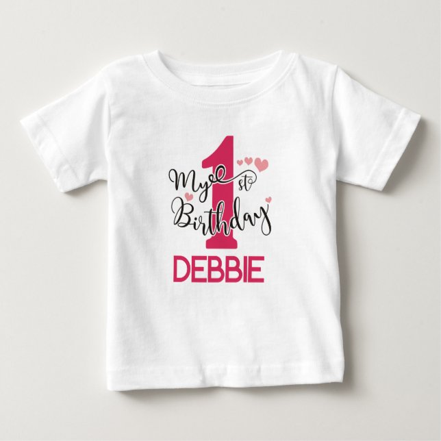 My 1st Birthday - Girls Personalised T-Shirt  (Front)