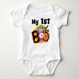 My 1st Boo Cute Halloween Ghost Trick or Treat Baby Bodysuit