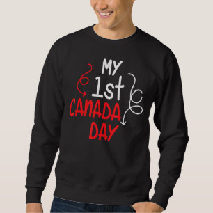 My 1st Canada Day   Toddler Red And White Kids 1 Sweatshirt