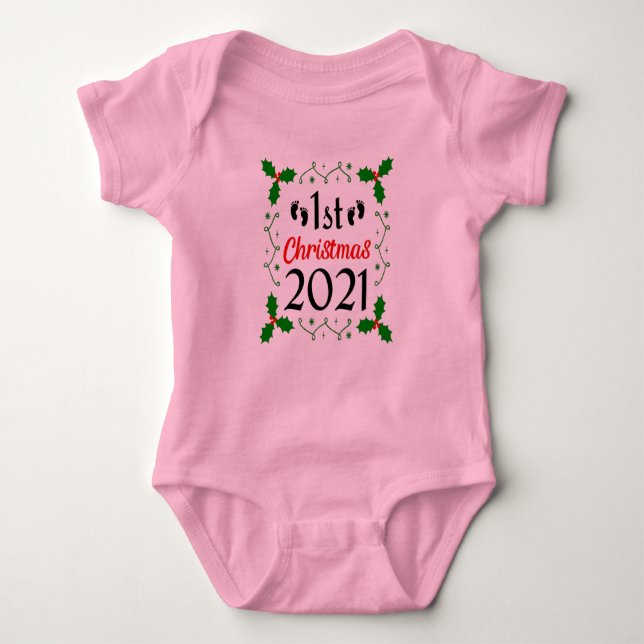 My 1st Christmas 2021 Baby Bodysuit (Front)