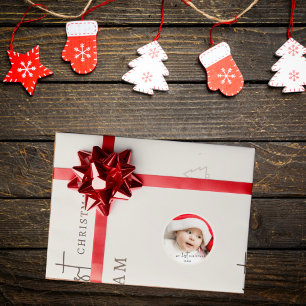 My 1st Christmas Baby Name Neutral Sticker