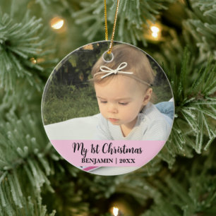 My 1st christmas baby photo ceramic tree decoration