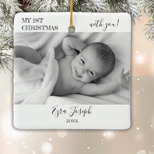 My 1st Christmas Baby Photo Christmas Ceramic Ornament