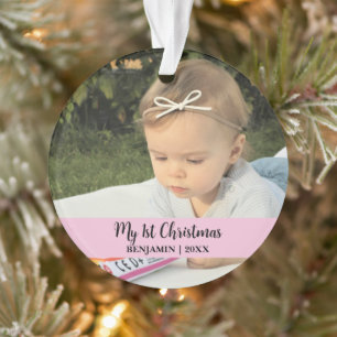 My 1st christmas baby photo  ornament