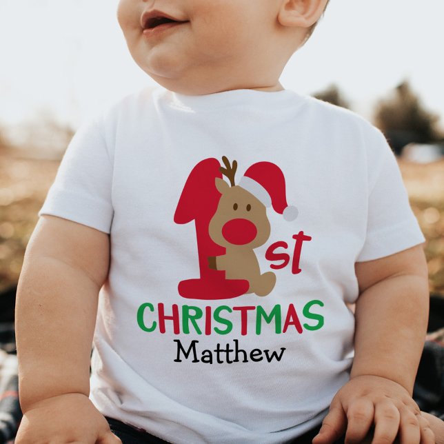 My 1st Christmas Personalised Kid Baby T-Shirt (Creator Uploaded)