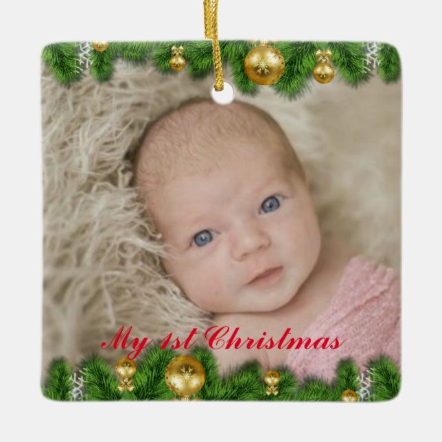 My 1st Christmas Photo Tree Decor Ornament (Front)