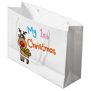 my 1st Christmas (reindeer) Large Gift Bag