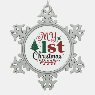 My 1st Christmas Snowflake Pewter Christmas Ornament