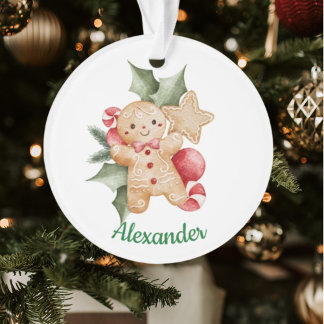 My 1st Christmas Watercolor Gingerbread Photo Ornament